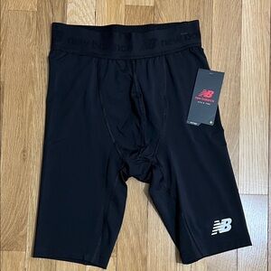 NWT New Balance Black Men's Performance Compression Shorts, Fitted, Size S